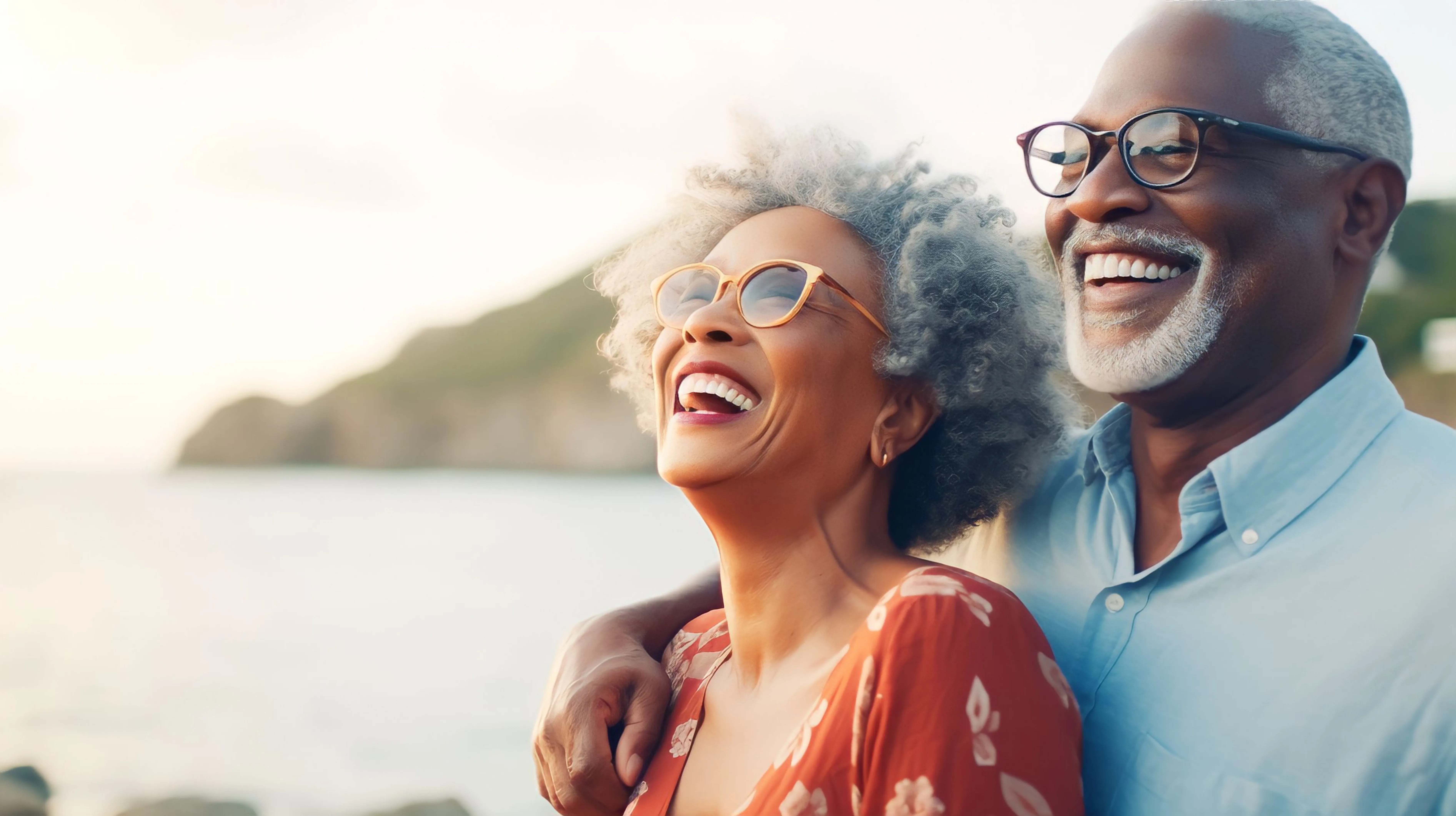 Romantic senior couple by the ocean. Affectionate elderly couple Romantic senior couple by the ocean. Affectionate elderly couple